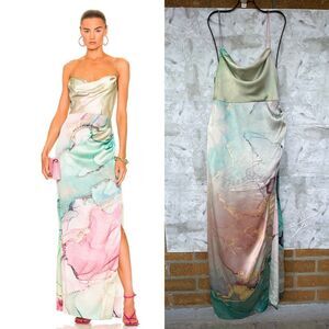 retrofete Marlene Dress in Watercolor Marble silk size medium